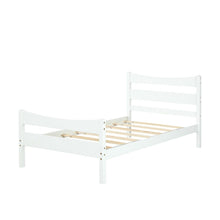 Load image into Gallery viewer, Twin size Farmhouse Style Pine Wood Platform Bed Frame in White
