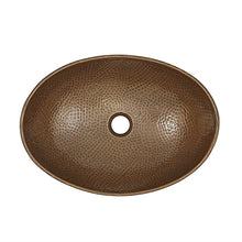 Load image into Gallery viewer, Hammered Copper Bath Vessel Sink Oval 19 x 14 inch
