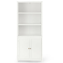 Load image into Gallery viewer, White Bathroom Linen Tower Towel Storage Cabinet with 3 Open Shelves

