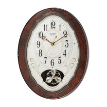 Load image into Gallery viewer, Wood Frame Pendulum Wall Clock - Plays Melodies on the Hour

