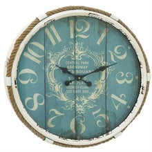 Load image into Gallery viewer, Vintage Style 25-inch Nautical Blue Wall Clock
