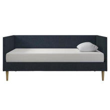 Load image into Gallery viewer, Twin Mid-Century Modern Dark Blue Linen Upholstered Daybed
