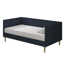 Load image into Gallery viewer, Twin Mid-Century Modern Dark Blue Linen Upholstered Daybed
