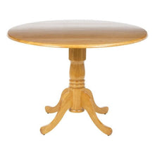 Load image into Gallery viewer, Round 42-inch Drop-Leaf Dining Table in Oak Wood Finish
