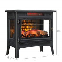 Load image into Gallery viewer, Black Infrared Quartz Electric Fireplace Stove Heater
