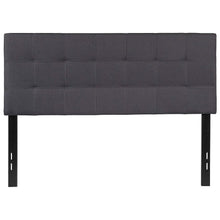 Load image into Gallery viewer, Full size Dark Grey Fabric Linen Upholstered Panel Headboard

