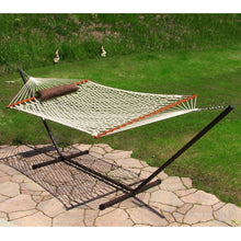 Load image into Gallery viewer, Rope Hammock Set with Stand Pad and Pillow 55 x 144-inch - Desert Stripe
