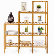 Load image into Gallery viewer, Bamboo Wood 5-Tier Versatile Bookcase Plant Stand Storage Rack
