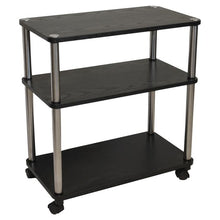 Load image into Gallery viewer, 3-Shelf Mobile Home Office Caddy Printer Stand Cart in Black

