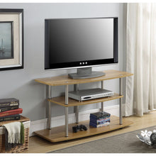Load image into Gallery viewer, Modern Wood Metal TV Stand Entertainment Center in Light Oak Finish
