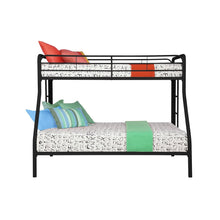 Load image into Gallery viewer, Twin over Full size Bunk Bed in Sturdy Black Metal
