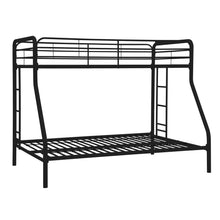 Load image into Gallery viewer, Twin over Full size Bunk Bed in Sturdy Black Metal
