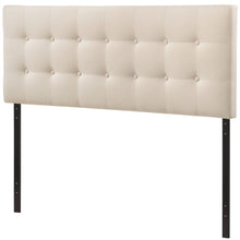 Load image into Gallery viewer, Full size Ivory Fabric Upholstered Button-Tufted Headboard
