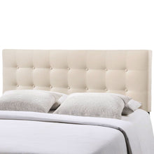 Load image into Gallery viewer, Full size Ivory Fabric Upholstered Button-Tufted Headboard
