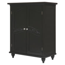 Load image into Gallery viewer, Dark Brown Espresso Wood Bathroom Floor Cabinet with Traditional Engraved Doors
