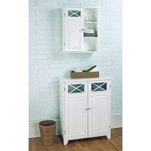 Load image into Gallery viewer, White 2-Door Bathroom Floor Cabinet with Adjustable Storage Shelf
