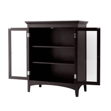 Load image into Gallery viewer, Dark Espresso Freestanding Bathroom Floor Cabinet with Storage Shelves
