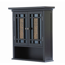 Load image into Gallery viewer, Espresso Bathroom Wall Cabinet with Amber Mosaic Glass Accents
