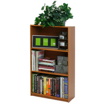 Load image into Gallery viewer, Light Cherry Finish 3-Tier Storage Shelves Bookcase
