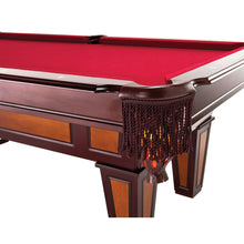 Load image into Gallery viewer, 7 Ft Pool Table with Red Burgundy Wool Top and Fringe Drop Pockets
