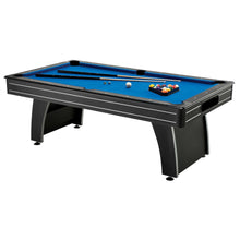 Load image into Gallery viewer, 7 Ft Blue Top Pool Table with 2 Cues and Billiard Balls
