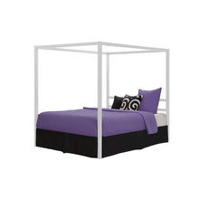 Load image into Gallery viewer, Full size Modern White Metal Canopy Bed Frame
