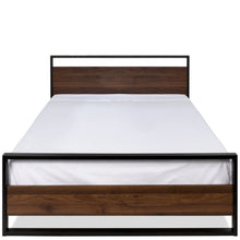 Load image into Gallery viewer, Queen size Farmhouse Metal Wood Platform Bed Frame with Headboard Footboard
