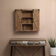 Load image into Gallery viewer, Farmhouse Sliding Bathroom Wall Mounted Cabinet 2-Doors &amp; Shelves
