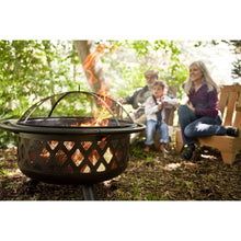 Load image into Gallery viewer, 36-inch Bronze Fire Pit with Grill Grate Spark Screen Cover
