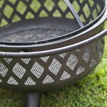 Load image into Gallery viewer, 36-inch Bronze Fire Pit with Grill Grate Spark Screen Cover
