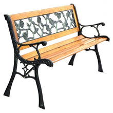 Load image into Gallery viewer, Flowers Outdoor Patio Park Cast Iron Garden Porch Chair Bench
