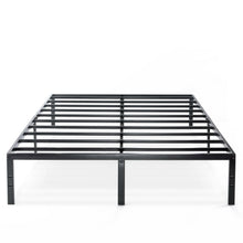 Load image into Gallery viewer, Full size Black Metal Platform Bed Frame with Headboard Attachment Slots
