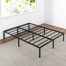 Load image into Gallery viewer, Full size Black Metal Platform Bed Frame with Headboard Attachment Slots
