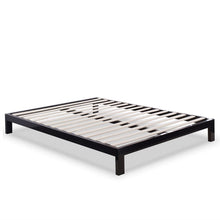 Load image into Gallery viewer, Full size Contemporary Black Metal Platform Bed with Wooden Slats
