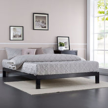 Load image into Gallery viewer, Full size Contemporary Black Metal Platform Bed with Wooden Slats
