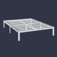 Load image into Gallery viewer, Full size Heavy Duty Metal Platform Bed Frame in White
