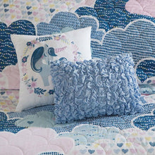 Load image into Gallery viewer, Full/Queen Kids Blue Pink Unicorn Clouds Quilt Coverlet Bedspread Set
