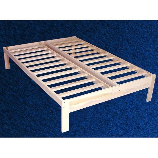 Full size Unfinished Wood Platform Bed Frame with Wooden Slats