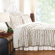 Load image into Gallery viewer, Twin size 100% Cotton Ruffle Stripes Quilt Set - Machine Washable
