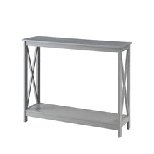 Load image into Gallery viewer, Grey Wood Console Sofa Table with Bottom Storage Shelf
