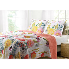 Load image into Gallery viewer, Full / Queen Cotton Quilt Set Multi-Color Floral Pattern
