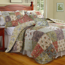 Load image into Gallery viewer, King size 100% Cotton Floral Quilt Set with 2 Shams and 2 Pillows
