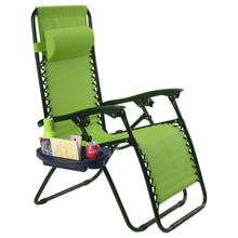 Load image into Gallery viewer, Set of 2 Green Folding Outdoor Zero Gravity Lounge Chair Recliner
