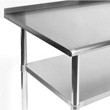 Load image into Gallery viewer, Stainless Steel 72 x 24 inch Kitchen Prep Work Table with Backsplash
