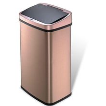Load image into Gallery viewer, Gold 13-Gallon Stainless Steel Kitchen Trash Can with Motion Sensor Lid
