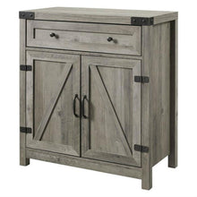 Load image into Gallery viewer, Rustic Farmhouse Barn Door Accent Storage Cabinet Grey Wash
