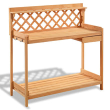 Load image into Gallery viewer, Outdoor Home Garden Wooden Potting Bench with Storage Drawer
