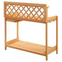 Load image into Gallery viewer, Outdoor Home Garden Wooden Potting Bench with Storage Drawer
