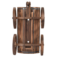 Load image into Gallery viewer, Mobile Half Barrel Solid Wood Planter Box on Wooden Wheels

