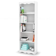 Load image into Gallery viewer, White 72-inch High Bookcase with Soft Arches and 5 Shelves
